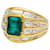 inconnue Ring aus Gelbgold, Smaragd 2.86 Karat, Essstäbchen Diamanten. Gelbes Gold  ref.406987