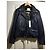 Each X Other Leather two tone biker jacket in black and navy Blue - view 3