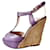 Versace high wedge heels in metallic lilac Purple Leather  ref.407077