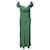 Alberta Ferretti Robe à épaules dénudées à volants en polyester vert  ref.407106