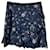 Self Portrait Star Print Flounce Skirt in Blue Satin  ref.407128