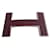 burgundy enamel hermès quizz belt buckle Dark red Steel  ref.407755