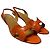 Birkin Hermès Hermes Ottomane Slingback Kitten Heels aus orangefarbenem Leder - Ansicht 3