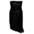 Mini abito senza spalline arricciato Valentino in seta nera Nero  ref.407837