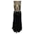 Autre Marque Marchesa Notte Lace Evening Gown in Black and Gold Polyester  ref.407841