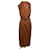 Autre Marque Dodo Bar Or Ora Belted Midi Dress in Brown Satin Acetate Cellulose fibre  ref.407843