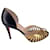 Christian Louboutin Open Toe Pumps in Gold Leather Golden  ref.407865