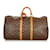 Louis Vuitton Brown Monogram Keepall 55 Leather Cloth  ref.409381