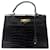 Hermès VINTAGE HERMES KELLY HANDBAG 33 BLACK GOLD POROSUS CROCODILE LEATHER HAND BAG Exotic leather  ref.410941
