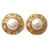 VINTAGE BOUCLES D'OREILLES CHANEL PERLES & METAL DORE PEARLS GOLDEN EARRINGS Métal Doré  ref.411092