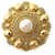 Autres bijoux VINTAGE NEUF BROCHE CHANEL EN METAL DORE & PERLE CENTRALE GOLDEN NEW BROOCH Métal Doré  ref.411245