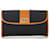 Yves Saint Laurent YSL Black Canvas Clutch Bag Brown Light brown Leather Cloth Pony-style calfskin Cloth  ref.411498