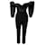 Self Portrait Off shoulder Jumpsuit in Black Jacquard and Crepe Polyester  ref.411922