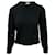 Yves Saint Laurent Pull en maille avec détails vieillis en coton noir  ref.411975