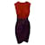 Vestido plissado Giambattista Valli sem mangas em seda multicolor Vermelho  ref.411987