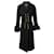 Gabardina con ribete de piel de Escada x Margaretha Ley en lana negra Negro  ref.411994
