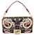 Fendi Baguette-Tasche aus Jacquard mit Zucca-Print und rosa Paisley-Stickerei Braun  ref.412024