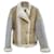 Jaqueta de malha de algodão superdimensionada e acolchoada Chloé Multicor Lona Pele  ref.412093