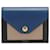 Céline Portefeuille compact en cuir bleu Celine Veau façon poulain Multicolore  ref.412274