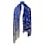 Pañuelo extragrande con diseño de calavera Ombre en seda azul de Alexander McQueen  ref.412937