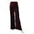 Emilio Pucci Burgundy Red Velour Silk Blend Flare Trousers Pants size 38 It Dark red Viscose  ref.413511