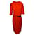 Oscar De La Renta Cape-Kleid aus orangefarbener Wolle  ref.413826