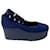 Zapatos de plataforma Balenciaga con tiras en el tobillo con tachuelas en ante azul Suecia  ref.413841