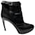 Alexander McQueen Curved Heel Platform Ankle Boots in Black Leather  ref.413862
