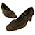 [Used] Balenciaga Suede / Suede leather pumps No. 36 (23 cm standard) High heels Dark brown  ref.414028