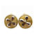 [Used] CHANEL 01C Earrings Accessories Jewelry Rhinestones Four Leaf Clover Lame Gold Brown Plastic Metal Golden  ref.414040