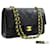 Chanel 2.55 lined flap 10" Chain Shoulder Bag Black Lambskin Leather  ref.414196