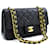 Chanel 2.55 lined flap 9" Chain Shoulder Bag Black Lambskin Purse Leather  ref.414200