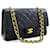 Chanel 2.55 lined flap 10" Chain Shoulder Bag Black Lambskin Leather  ref.414202
