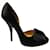 Zapatos de salón Lanvin con lazo 120 en cuero satinado negro Satén  ref.414352