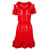 Gucci Vestido de lã com babados Vermelho  ref.415905