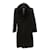 Dolce & Gabbana Schwarzer Wollmantel mit schwarzem Nerzkragen Wolle  ref.417579