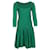 Alexander McQueen Long Sleeve Dress in Green Wool Cotton  ref.417621
