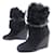 NEUF CHAUSSURES LOUIS VUITTON TEDDY WEDGE 38.5 BOOTS FOURREES COMPENSES Suede Noir  ref.418662