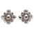 NEW CHANEL LOSANGE EARRINGS CC LOGO & SILVER STRASS EARRINGS Silvery Metal  ref.418810
