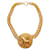 Collar con medallón de león vintage de Chanel Dorado Chapado en oro  ref.420747