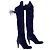 Chloé Chloe Hannah Fringe Kniehohe Stiefel aus blauem Wildleder Marineblau