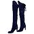 Chloé Chloe Hannah Fringe Kniehohe Stiefel aus blauem Wildleder Marineblau - Ansicht 4