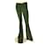 American Retro Dark Green Flare Leg Corduroy Cords Trousers Pants sz 25 Cotton Elastane  ref.421199