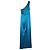 Abito da sera monospalla Zac Posen in triacetato blu - vista 3