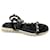 Valentino Garavani Rockstud sandálias rasteiras com alça de tornozelo em camurça preta Preto Poliéster  ref.422283