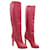 Christian Louboutin Vicky Botta 120 Knee High Boots in Red Leather  ref.422300