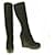 Christian Louboutin zapatos de plataforma de cuña de madera de gamuza negra tamaño de botas 37.5 Negro Suecia  ref.422502