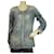 Dolce & Gabbana Chemise boutonnée sans col en denim bleu DSquared pour femme à l'aspect vieilli - SZ 40 Coton  ref.423229