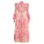 Zimmermann The Concert Poppy Midi Dress in Pink Nouveau Red Beige Peach Silk Linen  ref.423241