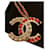 Chanel Halsketten Rot Leder Stahl  ref.424401